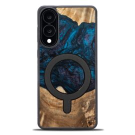 Drevený kryt na mobil so živicou Samsung Galaxy S25 Edge - Planéta - Neptun s MagSafe