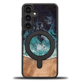 Drevený kryt na mobil so živicou Samsung Galaxy S25 Plus - Dream Island s MagSafe