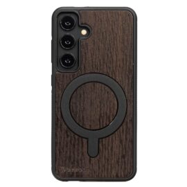 Drevený kryt na mobil Samsung Galaxy S25 FE Dub Tmavý s MagSafe