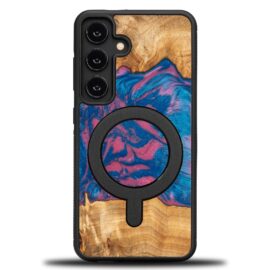 Drevený kryt na mobil so živicou Samsung Galaxy S25 FE - Neons - Vegas s MagSafe