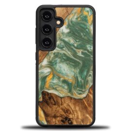 Drevený kryt na mobil so živicou Samsung Galaxy S25 FE - 4 živly - voda
