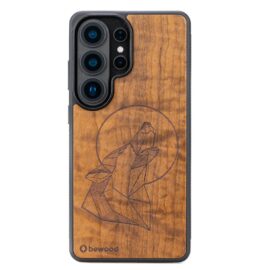 Drevený kryt na mobil Samsung Galaxy S26 Ultra Vlk Imbuia
