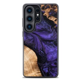 Drevený kryt na mobil so živicou Samsung Galaxy S26 Ultra - Fialová