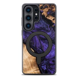 Drevený kryt na mobil so živicou Samsung Galaxy S26 Ultra - Fialová s MagSafe