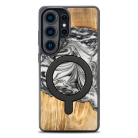 Drevený kryt na mobil so živicou Samsung Galaxy S26 Ultra - 4 živly - zem s MagSafe