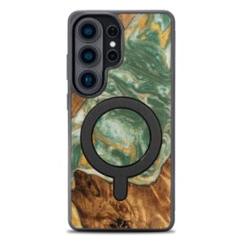 Drevený kryt na mobil so živicou Samsung Galaxy S26 Ultra - 4 živly - voda s MagSafe