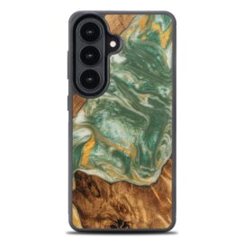 Drevený kryt na mobil so živicou Samsung Galaxy S26 - 4 živly - voda
