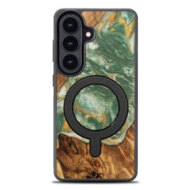 Drevený kryt na mobil so živicou Samsung Galaxy S26 - 4 živly - voda s MagSafe