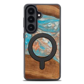 Drevený kryt na mobil so živicou Samsung Galaxy S26 Plus - Planéta - Saturn s MagSafe