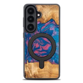 Drevený kryt na mobil so živicou Samsung Galaxy S26 Plus - Neons - Vegas s MagSafe